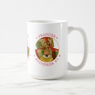 PRANCER REINDEER Tall White Tasse
