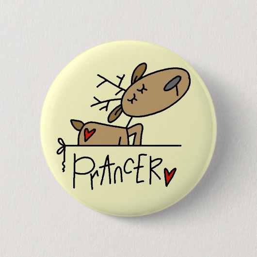 Prancer Ren-T-Shirts und Geschenke Button (Vorderseite)