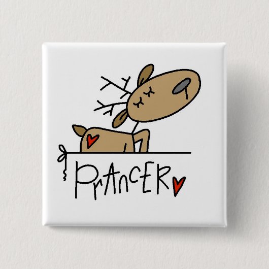Prancer Ren-T-Shirts und Geschenke Button (Vorderseite)