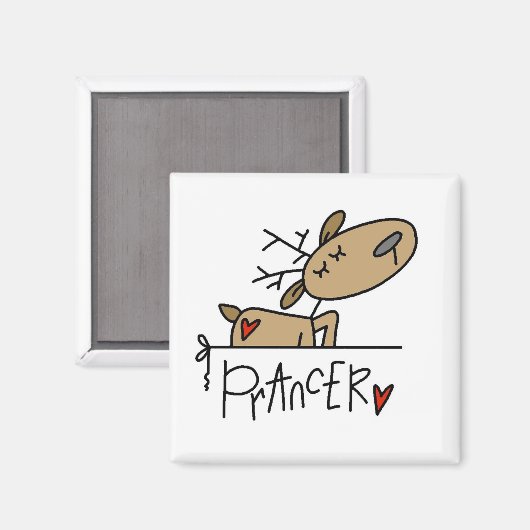Prancer Rentier Weihnachtsgeschenke und T - Shirt Magnet (Vorderseite/Rückseite)