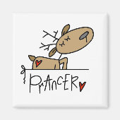 Prancer Rentier Weihnachtsgeschenke und T - Shirt Magnet (Vorne)