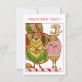 PRANCER VIXEN 3.5x5 Weihnachtskarte Karte (Vorderseite)
