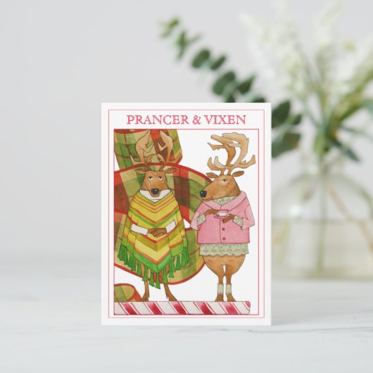 PRANCER VIXEN Postkarte (Stehend Vorderseite)