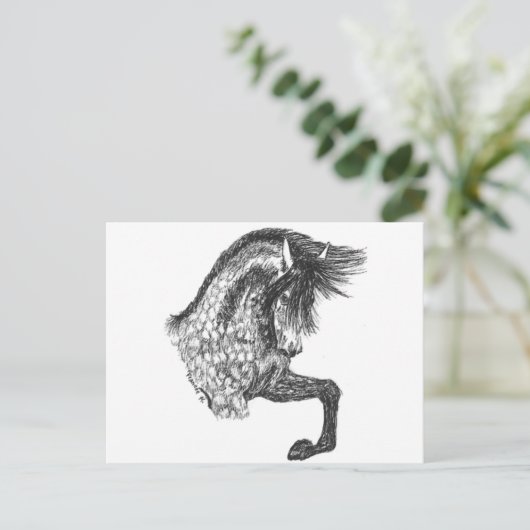 Prancing Andalusian Postkarte (Stehend Vorderseite)