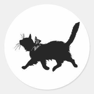 Prancing Cat Runder Aufkleber