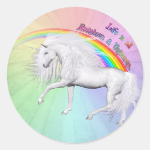 Prancing durch Positivität Runder Aufkleber