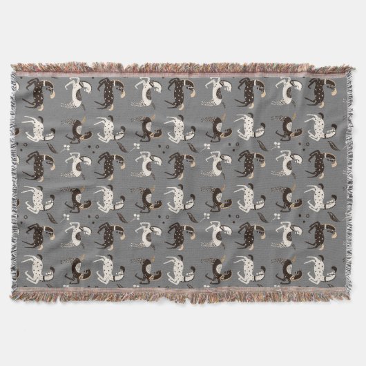 Prancing Folklorekunst Zirkus Pferdemuster Decke (Vorderseite)