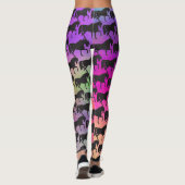 Prancing Pferd Silhouette Sunset Colors Leggings (Rückseite)