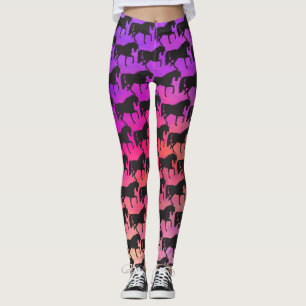 Prancing Pferd Silhouette Sunset Colors Leggings