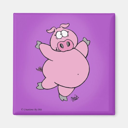 Prancing Pig Magnet (Vorne)