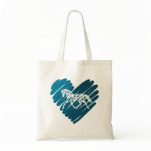 Prancing Pony Blue Heart Scribble Design