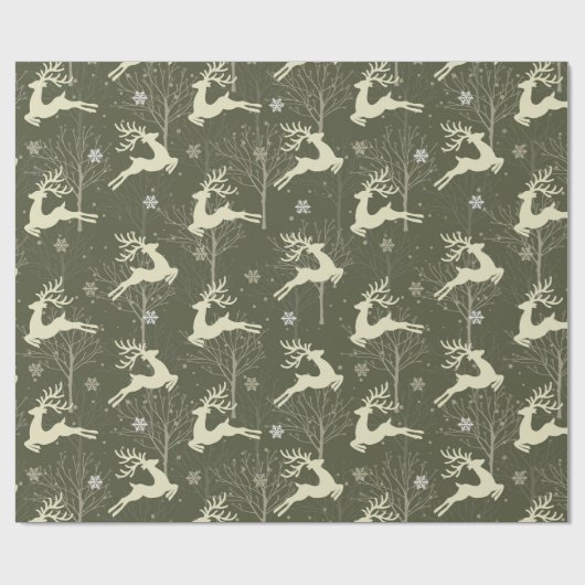 Prancing Rentier Geschenkpapier (Flach)