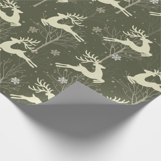 Prancing Rentier Geschenkpapier (Ecke)
