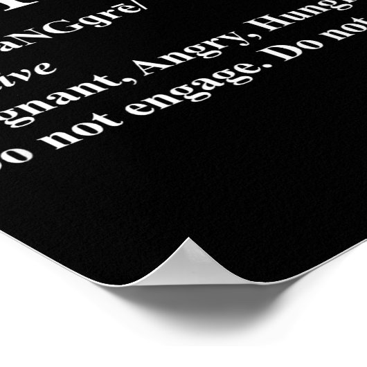 Prangry Definition Shirt Pregnancy Funny Graphic Poster (Ecke)