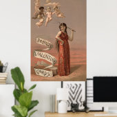 Prang's Valentine Cards AD, Woman & Cherubs Poster (Heimbüro)