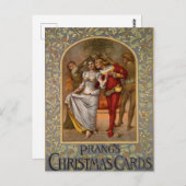 Prang's Vintage Christmas Mistletoe Kiss Postkarte (Vorne/Hinten)