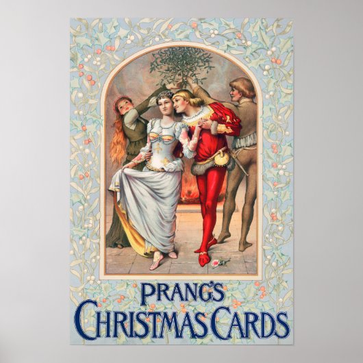 Prang's Weihnachtskarte (ca. 1886) Drucke Poster (Vorne)
