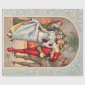 Prang's Weihnachtskarte (ca. 1886) Wrap-Papier Geschenkpapier (Flach)