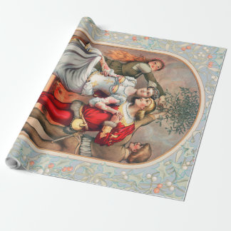 Prang's Weihnachtskarte (ca. 1886) Wrap-Papier Geschenkpapier