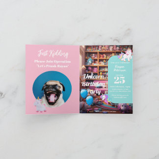 Prank Birthday Einladung, Einhorn Liebe, benutzerd Einladung