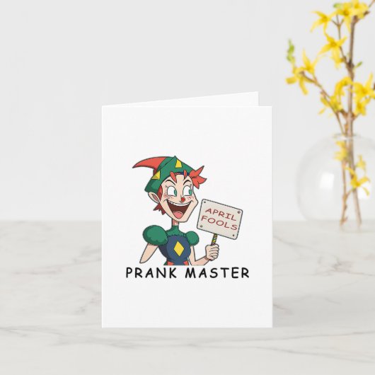 Prank Master - Ein April-Dummheiten-Design Karte (Gelbe Blume)