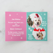 Prank Senior Package Weihnachten, Custom Dog Foto Karte (Innenseite)