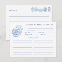 Präppy Blue and White Ginger Jars Rezept Card