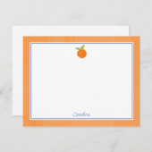 Präppy Citrus Frucht Orange & Blue Note Card Mitteilungskarte (Vorne/Hinten)