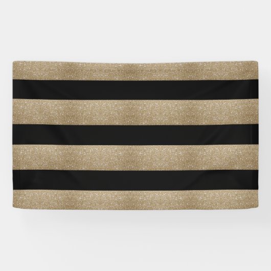 präppy geometrisches Muster schwarz-goldene Streif Banner (Horizontal)