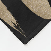 präppy geometrisches Muster schwarz-goldene Streif Fleecedecke (Ecke)