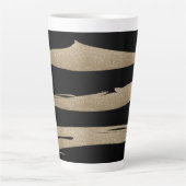 präppy geometrisches Muster schwarz-goldene Streif Milchtasse (Vorderseite)