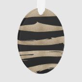 präppy geometrisches Muster schwarz-goldene Streif Ornament (Rückseite)