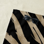 präppy geometrisches Muster schwarz-goldene Streif Strandtuch (Beispiel)