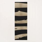 präppy geometrisches Muster schwarz-goldene Streif Yogamatte (Rückseite)