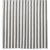 Präppy-Grau-Weiß-Striptes geometrisches Muster Duschvorhang (Vorderseite)