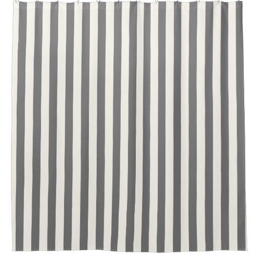 Präppy-Grau-Weiß-Striptes geometrisches Muster Duschvorhang (Vorderseite)