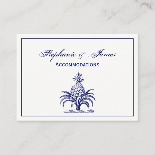 Präppy Heraldic Blue Ananas Coat of Arms Wappen Visitenkarte (Vorderseite)
