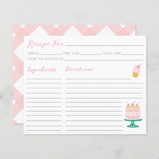 Präppy Pink Cake Cupcake Recicard (Vorne/Hinten)