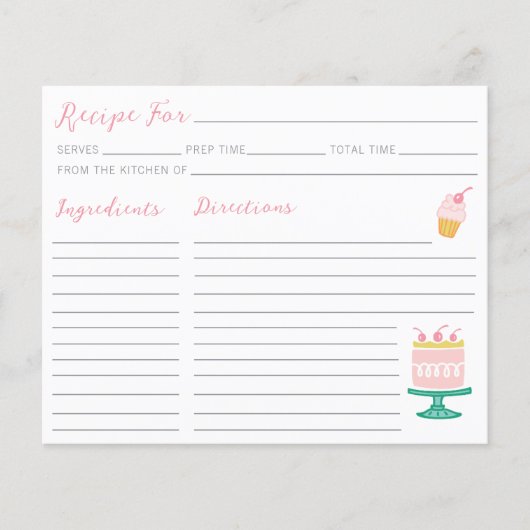 Präppy Pink Cake Cupcake Recicard (Vorderseite)