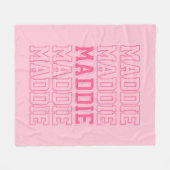 Präppy-Pink-Monogramm-Bezeichnung Blankon Fleecedecke (Vorderseite (Horizontal))