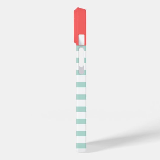 Präppy-Streifen für Minze und Korallen Case-Mate iPhone Hülle (Rückseite / Links)