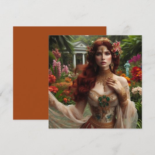 Prärachelitte vergoldete Frau 1 im Garten Karte (Vorne/Hinten)