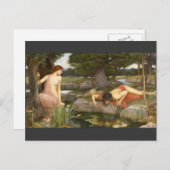 PräRaphaelitmalerei Echo und Narziss Postkarte (Vorne/Hinten)