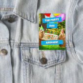 Präriehund-Geburtstagsfeier Button (Insitu)