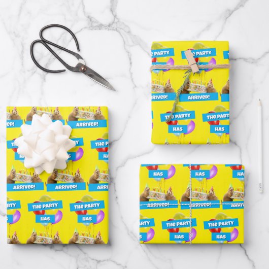 Präriehund-Geburtstagsfeier Geschenkpapier Set (Vorderseite)