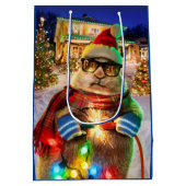 Präriehund mit Weihnachtslicht Mittlere Geschenktüte (Rückseite)