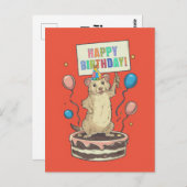 Präriehund stehend auf Kuchen-Glückszeichen Postkarte (Vorne/Hinten)