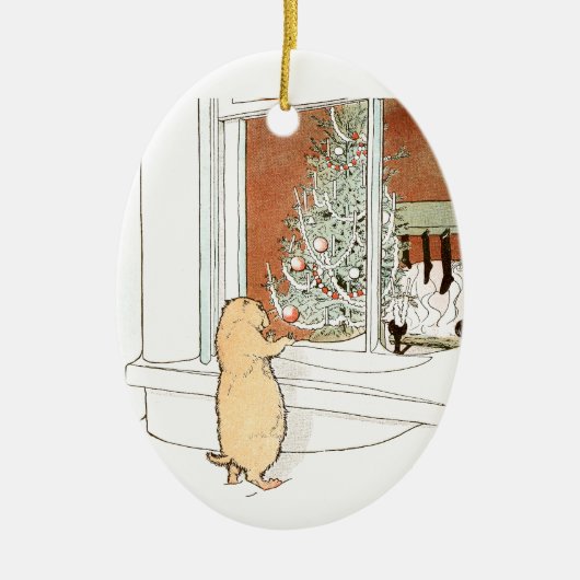 Präriehund-und Weihnachtsbaum Keramik Ornament (Vorne)
