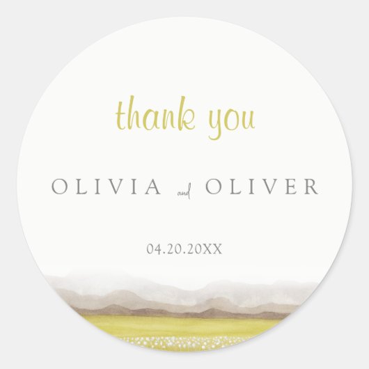 Prärien bei der Blütezeit Runder Aufkleber (Vorderseite)