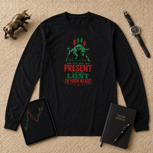Präsent oder verloren in deinem Bull-Trading-Minds Tri-Blend Shirt